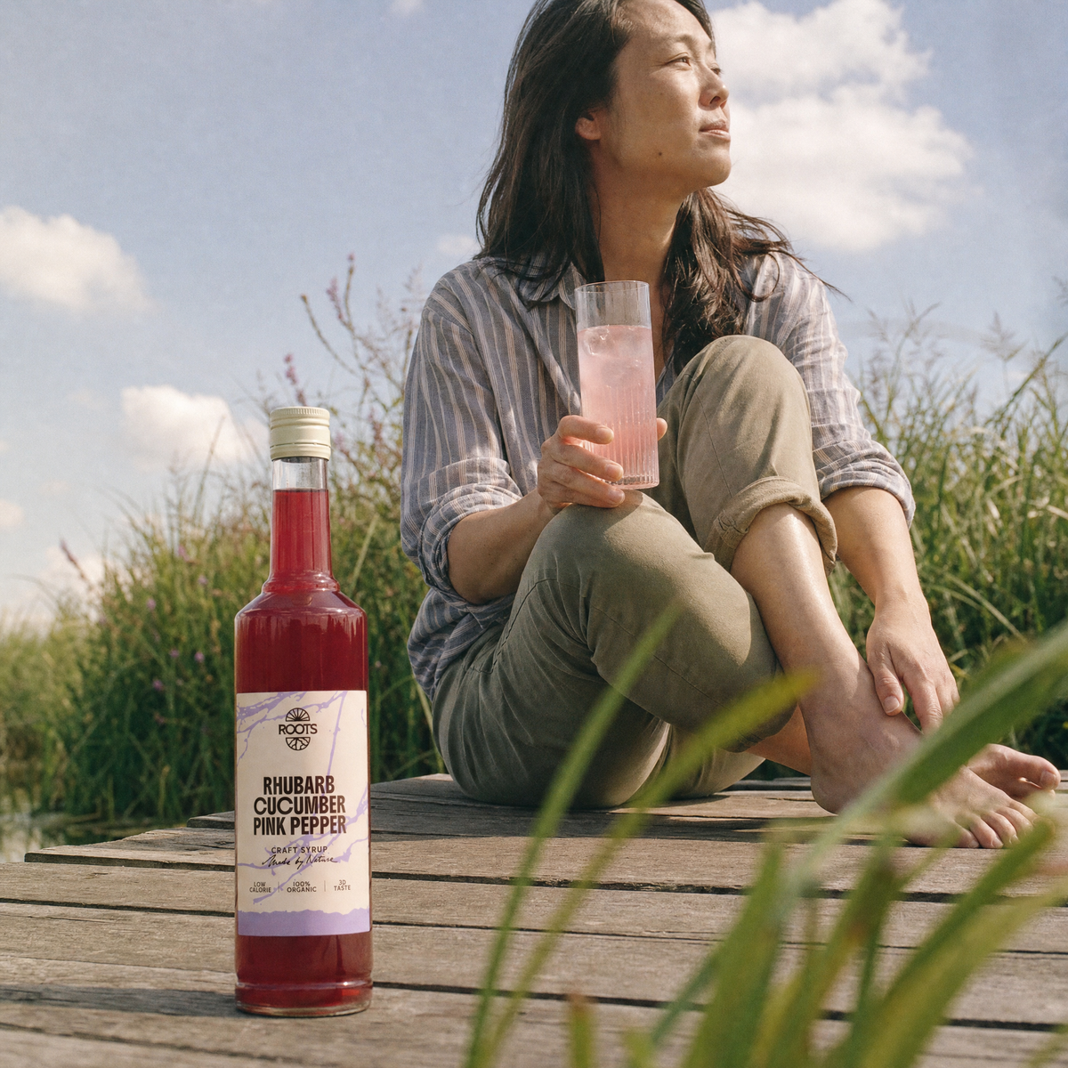 Roots Craft Syrup: Rhubarb - Cucumber - Pink Pepper