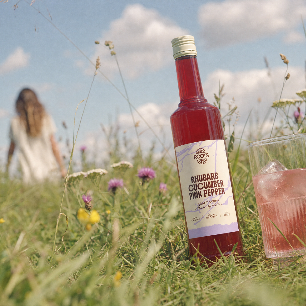 Roots Craft Syrup: Rhubarb - Cucumber - Pink Pepper